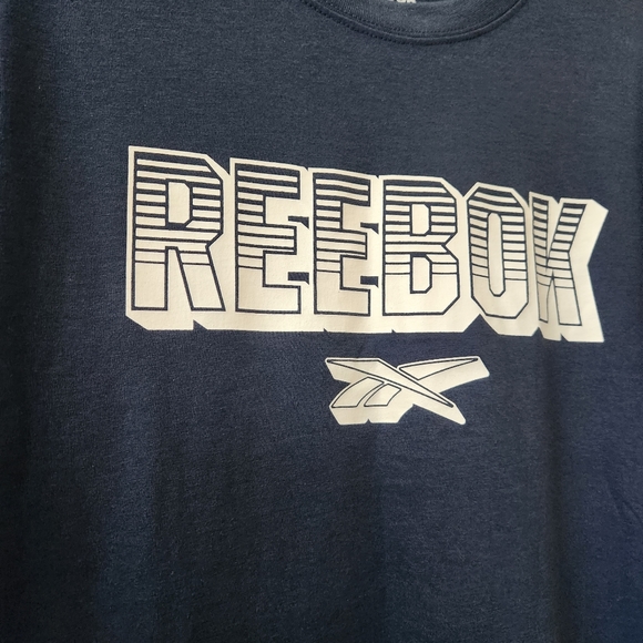 NWT Men's Reebok Fader Blocked Graphic Logo Tee in Washed Indigo Blue - Picture 4 of 6